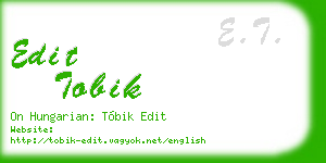 edit tobik business card